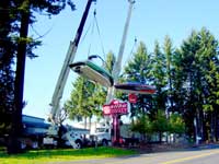 Cobalt Malibu Oregon Civil War Boat Hanging - Boomtrucks by Santana Crane