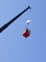 Latus Motors Harley-Davidson American Flag Raising - Gladstone, Oregon with KUPL 98.7 in the Boomtruck Man-Basket provided by Santana Crane