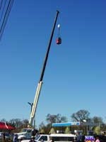 Latus Motors Harley-Davidson American Flag Raising - Gladstone, Oregon with KUPL 98.7 in the Boomtruck Man-Basket provided by Santana Crane