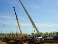 Setting Trusses - Boomtruck by Santana Crane