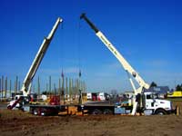 Setting Trusses - Boomtruck by Santana Crane