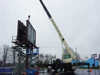 Billboard Replacement and Setting Project - Swingcab Boomtruck by Santana Crane