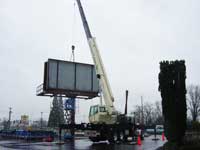 Billboard Replacement and Setting Project - Swingcab Boomtruck by Santana Crane
