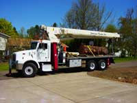 Spruce Tree Removal Project in Oregon - Boom Truck by Santana Crane
